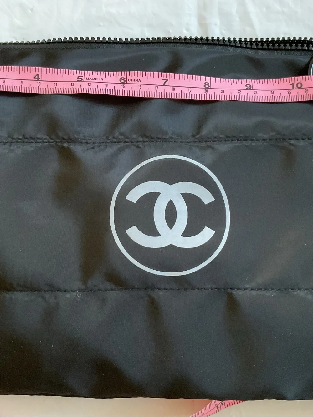 Chanel Beaute Puffy Nylon Gift Makeup Cosmetic Pouch Clutch